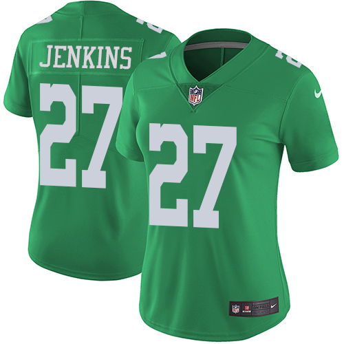 Nike Eagles #27 Malcolm Jenkins Green Women's Stitched NFL Limited Rush Jersey - Click Image to Close